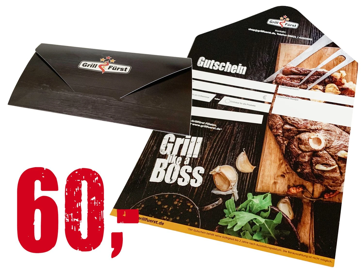 Grillfürst Geschenk Gutschein 60€ 1 Grillfürst Geschenk Gutschein 60€