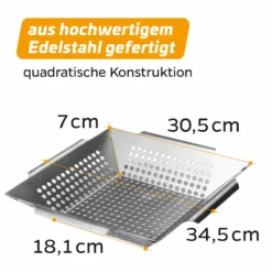 Grillfürst Gemüsekorb Edelstahl Premium 34,5 X 34,5cm -BBQ Zubehoer Verkaufsgeschäft 16 112 Grillfuerst Gemuesekorb 02 1