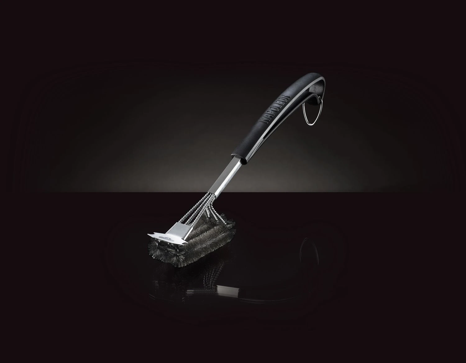 Napoleon Edelstahl Grillbürste Dreireihig Mit Schaber 2 Napoleon Edelstahl Grillbürste Dreireihig Mit Schaber – Bild 2