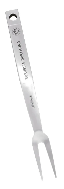 Grillfürst Premium Grillbesteck Set Mit Grillzange, -Wender Und -Gabel - Borussia Dortmund Edition In Geschenkverpackung -BBQ Zubehoer Verkaufsgeschäft BVB Premium Grillgabel Edelstahl