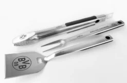 Grillfürst Premium Grillbesteck Set Mit Grillzange, -Wender Und -Gabel - Borussia Dortmund Edition In Geschenkverpackung -BBQ Zubehoer Verkaufsgeschäft Borussia Dortmund Premium Grillbesteck Wender Zange Gabel