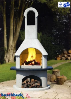 Buschbeck Gartenkamin Ambiente Weiß Mit Granitplatte -BBQ Zubehoer Verkaufsgeschäft Buschbeck Gartenkamin Ambiente