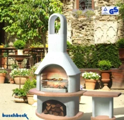 Buschbeck Gartenkamin Carmen Mit Tisch Grau-terra -BBQ Zubehoer Verkaufsgeschäft Buschbeck Gartenkamin Carmen mit Tisch