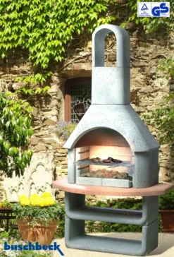Buschbeck Gartenkamin Cortina Grau-terra -BBQ Zubehoer Verkaufsgeschäft Buschbeck Grillkamin Gartenkamin Cortina
