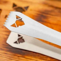 Fennek Grillzange Groß Edelstahl -BBQ Zubehoer Verkaufsgeschäft Fennek Grillzange gross Detail Logo