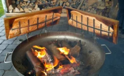 Flammlachsbrett Buche 190mm Schraub-Variante Mit 11mm Nut -BBQ Zubehoer Verkaufsgeschäft Flammlachsbrett Anwendung Feuerschale