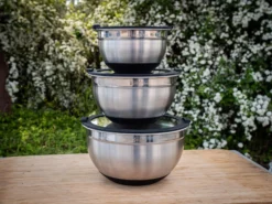 Grillfürst BBQ 3er Edelstahlschüssel Set Mit Glasdeckel -BBQ Zubehoer Verkaufsgeschäft GRillfuerst Edelstahlschuessel Set Groessen Vergleich