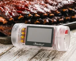 GrillEye MAX - Smart WiFi Grillthermometer Mit Cloud Funktion - Intant-Thermometer +/-0,1°C Präzise ( Grill Eye ) - Inkl. 2 IRIS Probe Temperaturfühler -BBQ Zubehoer Verkaufsgeschäft GrillEye Instant Grillthermometer BLuetooth Cloud 2