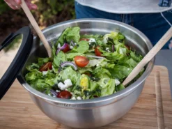 Grillfürst BBQ 3er Edelstahlschüssel Set Mit Glasdeckel -BBQ Zubehoer Verkaufsgeschäft Grillfuerst BBQ Edelstahlschuessel Salatschuessel