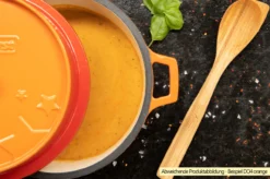 Grillfürst Emaillierter Dutch Oven Ohne Füsse DO4 - Rot -BBQ Zubehoer Verkaufsgeschäft Grillfuerst Dutch Oven emailliert Beispiel DO4 orange Suppe