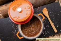 Grillfürst Emaillierter Dutch Oven Ohne Füsse DO6 - Rot -BBQ Zubehoer Verkaufsgeschäft Grillfuerst Dutch Oven farbig emailliert Beispiel DO6 orange