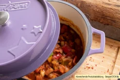 Grillfürst Emaillierter Dutch Oven Ohne Füsse DO6 - Blau -BBQ Zubehoer Verkaufsgeschäft Grillfuerst Dutch Oven farbig emailliert lila Beispiel DO6 2