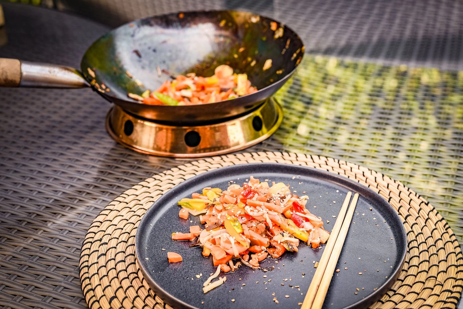 Grillfürst Edelstahl Wok Ø 30 Cm Mit Wokring Für Seitenkocher / Grillrost 3 Grillfürst Edelstahl Wok Ø 30 Cm Mit Wokring Für Seitenkocher / Grillrost – Bild 3