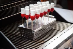 Grillfürst Fingerfood Set: Gemüsekorb Edelstahl, Fingerfood Spießeinsatz Und 100 Holzspieße -BBQ Zubehoer Verkaufsgeschäft Grillfuerst Finger Food Spiesse Einsatz