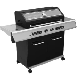 Grillfürst G620G Grill Control Edition 6-Brenner Gasgrill Mit Grill Control, Hochtemperaturbrenner, Heckbrenner Und Gusseisen Rosten -BBQ Zubehoer Verkaufsgeschäft Grillfuerst Gasgrill G620G seitlich