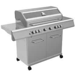 Grillfürst G621G Grill Control Edition 6-Brenner Edelstahl-Gasgrill Mit Grill Control, Hochtemperaturbrenner, Heckbrenner Und Gusseisen Rosten -BBQ Zubehoer Verkaufsgeschäft Grillfuerst Gasgrill G621G seitlich