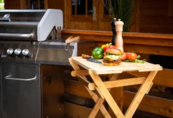 Grillfürst Grill Beistelltisch / Klapptisch Mit Abnehmbaren Schneidebrett 63 Cm X 40 Cm -BBQ Zubehoer Verkaufsgeschäft Grillfuerst Grill Beistelltisch Bambus Schneidbrett