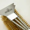 Grillfürst Grillbürste Messing Für Gusseisen Roste, Mit Langem 3-fach Bürstenkopf Und Schaber