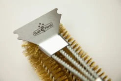 Grillfürst Grillbürste Messing Für Gusseisen Roste, Mit Langem 3-fach Bürstenkopf Und Schaber