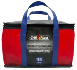Grillfürst Kokosbriketts In Stangenform - 10 Kg - Ideal Für Dutch Oven Und Grill -BBQ Zubehoer Verkaufsgeschäft Grillfuerst Kokosbriketts Stangenbriketts 10kg Tragetasche