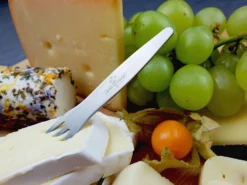 Grillfürst Promo-Pack: 100 Stück Deluxe Edelstahl Pommesgabel Mit Etui 8,5 Cm -BBQ Zubehoer Verkaufsgeschäft Grillfuerst Probiergabel Kaeseplatte