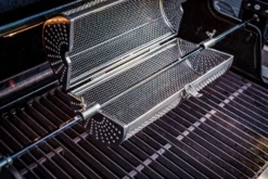 Grillfürst Universal Drehspießkorb / Rotisseriekorb, Edelstahl V2 -BBQ Zubehoer Verkaufsgeschäft Grillfuerst Rotisseriekorb offen