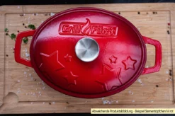 Grillfürst Dutch Oven Sternentöpfchen / Gusseisen Bräter - Emailliert - M - Blau -BBQ Zubehoer Verkaufsgeschäft Grillfuerst Sternentoepfchen M emailliert Beispiel 1