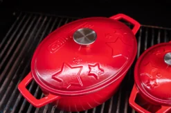 Grillfürst Dutch Oven Sternentöpfchen / Gusseisen Bräter - Emailliert - M - Rot -BBQ Zubehoer Verkaufsgeschäft Grillfuerst Sternentoepfchen M rot S