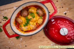 Grillfürst Dutch Oven Sternentöpfchen / Gusseisen Bräter - Emailliert - S - Orange -BBQ Zubehoer Verkaufsgeschäft Grillfuerst Sternentoepfchen S Beispiel Auflauf 1