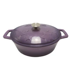 Grillfürst Dutch Oven Sternentöpfchen / Gusseisen Bräter - Emailliert - M - Lila