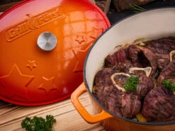 Grillfürst Dutch Oven Sternentöpfchen / Gusseisen Bräter - Emailliert - XL - Orange -BBQ Zubehoer Verkaufsgeschäft Grillfuerst Sternentoepfchen orange XL Gusseisen