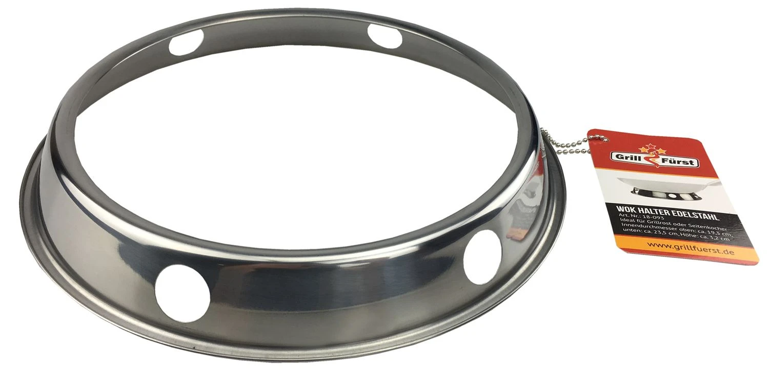 Grillfürst Edelstahl Wok Ø 30 Cm Mit Wokring Für Seitenkocher / Grillrost 2 Grillfürst Edelstahl Wok Ø 30 Cm Mit Wokring Für Seitenkocher / Grillrost – Bild 2
