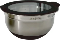 Grillfürst BBQ 3er Edelstahlschüssel Set Mit Glasdeckel -BBQ Zubehoer Verkaufsgeschäft Grillfuerst edelstahl Schuessel klein Glasdeckel