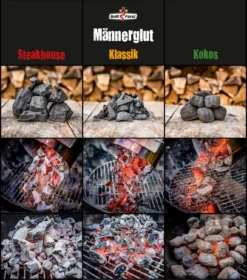 Männerglut Kokos - 20 Kg Grillbriketts Aus Kokosnuss-Schalen -BBQ Zubehoer Verkaufsgeschäft Maennerglut Vergleich 1
