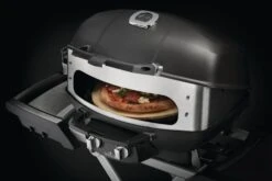 Napoleon Drehspieß / Rotisserie Heavy Duty Mit Ofeneinsatz Für TravelQ Gasgrill -BBQ Zubehoer Verkaufsgeschäft Napoleon 69282 TQ PRO285 Rotisserie InUse Pizza