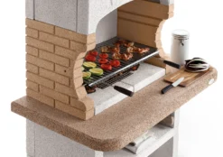 Palazzetti Grillkamin Lido Inkl. Montagematerial -BBQ Zubehoer Verkaufsgeschäft Palazzetti Grillkamin Lido Marmotech Schamott