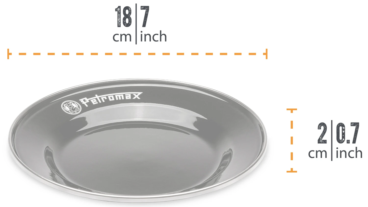 Petromax Emaille Teller / Ø18 Cm / Schwarz, 2 Stück 1 Petromax Emaille Teller / Ø18 Cm / Schwarz, 2 Stück