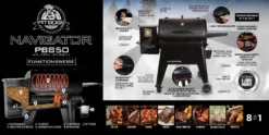 Pit Boss Pelletgrill Navigator 850 -BBQ Zubehoer Verkaufsgeschäft Pit Boss Navigator 850 Pelletgrill Features Card