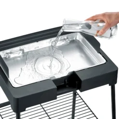 Severin Elektrogrill Mit Grillrost Und Untergestell - 2.200 Watt -BBQ Zubehoer Verkaufsgeschäft Severin Elektro Standgrill Wasserschale