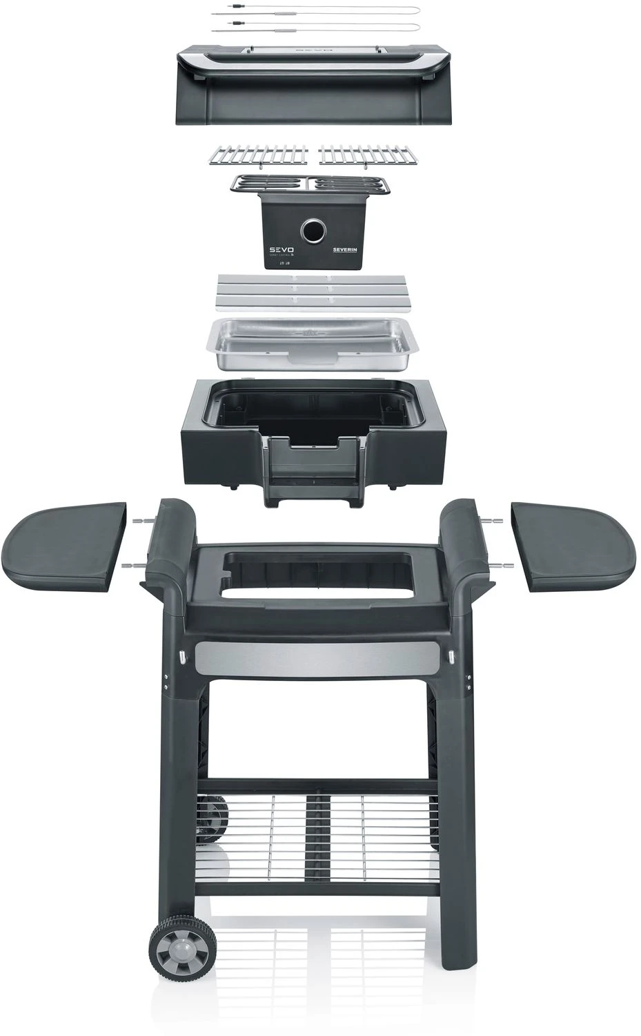 Severin Elektrogrill SEVO Smart Control GTS - Boost Zone 500°C - Mit Deckel Und Grillwagen - 3.000 W - Inkl. Grillfürst Premium Grillbesteck Set, Premium Grillbürste Und Grillspieße 4er Set 14 Severin Elektrogrill SEVO Smart Control GTS - Boost Zone 500°C - Mit Deckel Und Grillwagen - 3.000 W - Inkl. Grillfürst Premium Grillbesteck Set, Premium Grillbürste Und Grillspieße 4er Set – Bild 14