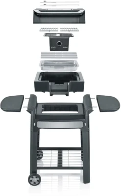 Severin Elektrogrill SEVO Smart Control GTS - Boost Zone 500°C - Mit Deckel Und Grillwagen - 3.000 W -BBQ Zubehoer Verkaufsgeschäft Severin Sevo Smart Control GTS PG8139 Explosion